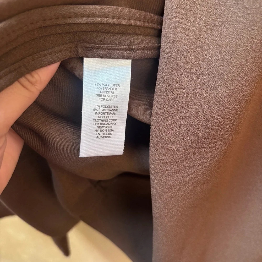 Tahari Womens Brown Ruched 3/4 Sleeve Open Front Blazer Jacket Size XL - Picture 5 of 6